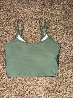 LIKE NEW! Abercrombie Olive Green Double-Strap Sports Bra